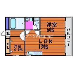 大元駅 徒歩15分 6階の物件間取画像